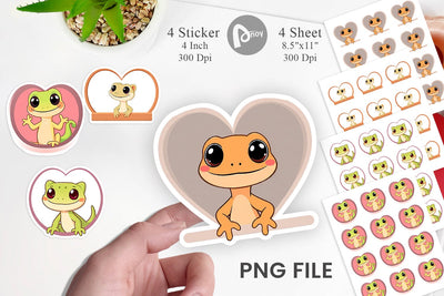 Sticker Heart Gecko Sublimation artnoy 