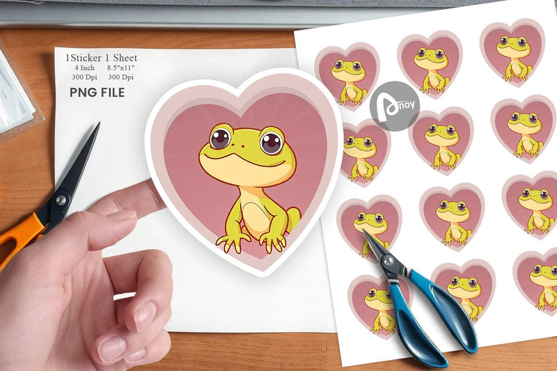 Sticker Heart Gecko Sublimation artnoy 