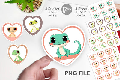 Sticker Heart Gecko Sublimation artnoy 
