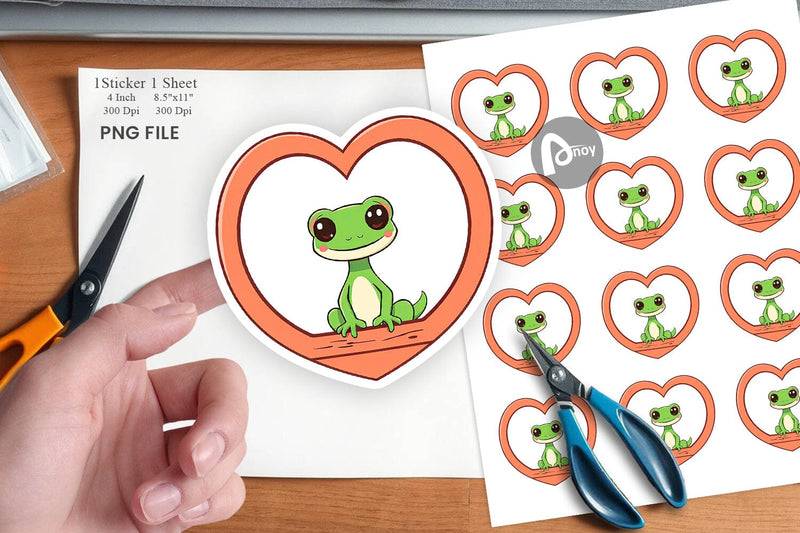 Sticker Heart Gecko Sublimation artnoy 