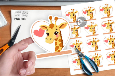 Sticker Heart Giraffe Sublimation artnoy 