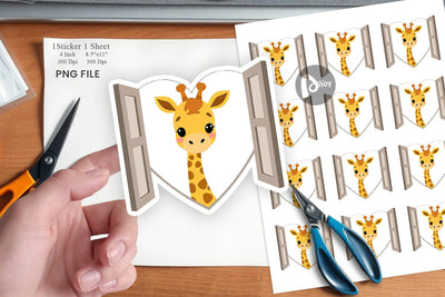 Sticker Heart Giraffe Sublimation artnoy 