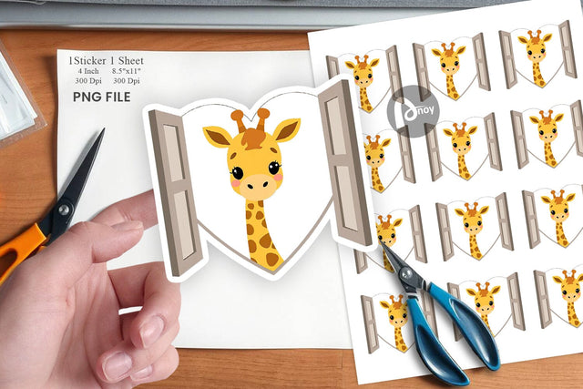 Sticker Heart Giraffe Sublimation artnoy 