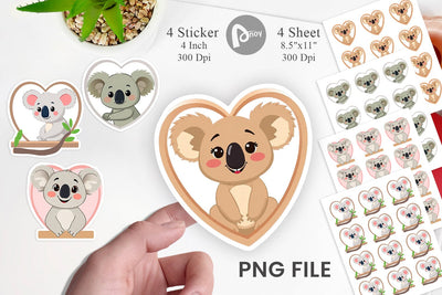 Sticker Heart Koala Sublimation artnoy 