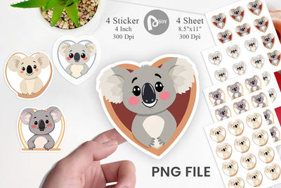 Sticker Heart Koala Sublimation artnoy 