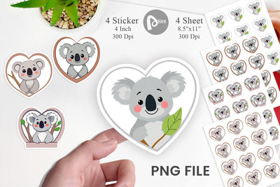 Sticker Heart Koala Sublimation artnoy 