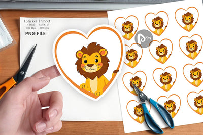 Sticker Heart Lion Sublimation artnoy 