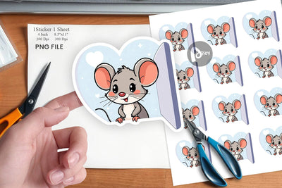 Sticker Heart Mouse Sublimation artnoy 