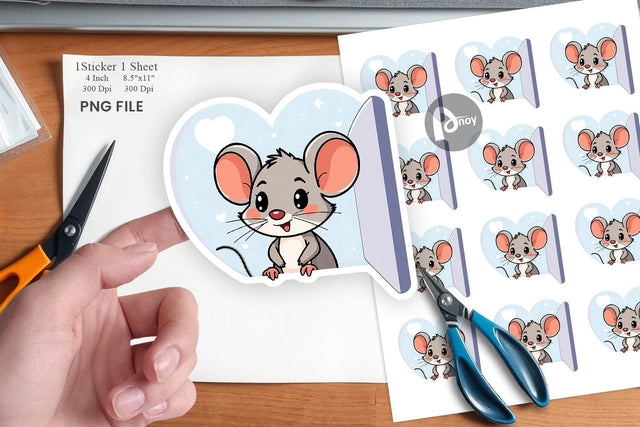 Sticker Heart Mouse Sublimation artnoy 
