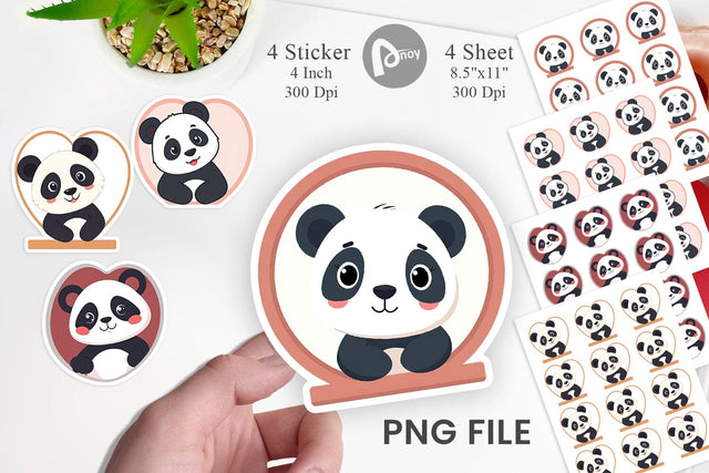 Sticker Heart Panda Sublimation artnoy 