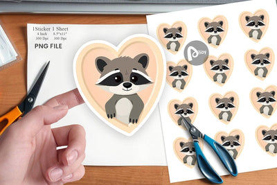 Sticker Heart Raccoon Sublimation artnoy 