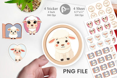 Sticker Heart Sheep Sublimation artnoy 