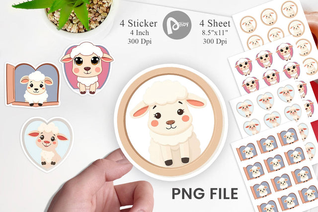 Sticker Heart Sheep Sublimation artnoy 