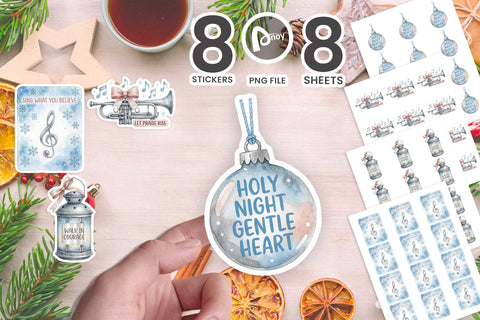 Sticker Heavenly Choir Stars & Angel Mail SVG artnoy 