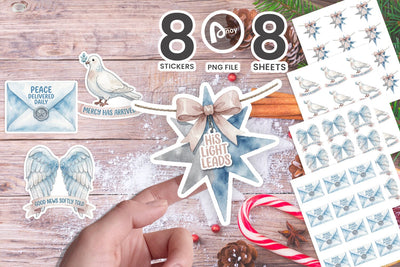 Sticker Heavenly Choir Stars & Angel Mail SVG artnoy 