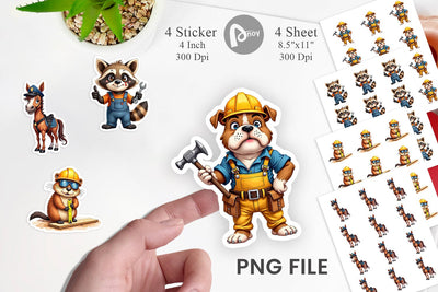 Sticker Helpful Paws Skilled Trades & Services Animal Sublimation artnoy 