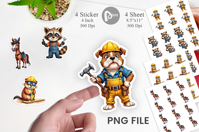 Sticker Helpful Paws Skilled Trades & Services Animal Sublimation artnoy 