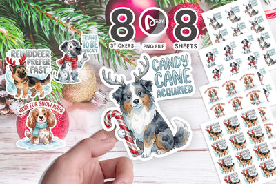 Sticker Holiday Reindeer Antler Zoomie Dogs SVG artnoy 