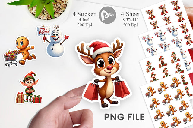 Sticker Holiday Shoppers Sublimation artnoy 