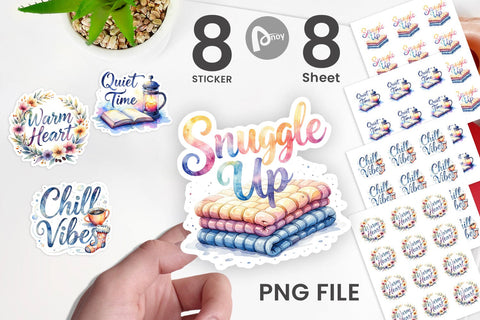 Sticker Hygge Fall Snuggle Quotes Sublimation artnoy 
