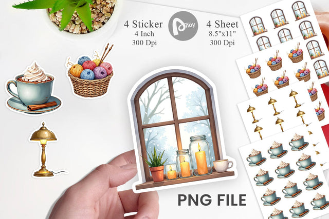 Sticker Hygge Reading Nook Sublimation artnoy 