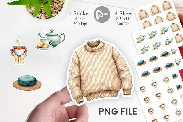 Sticker Hygge Winter Selfcare Sublimation artnoy 