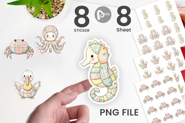 Sticker Innocent Beach Patchwork Watercolor Sublimation artnoy 