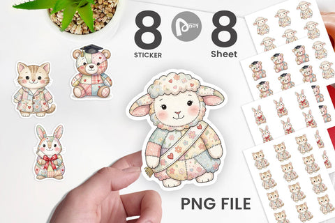 Sticker Innocent Graduation Patchwork Watercolor Sublimation artnoy 