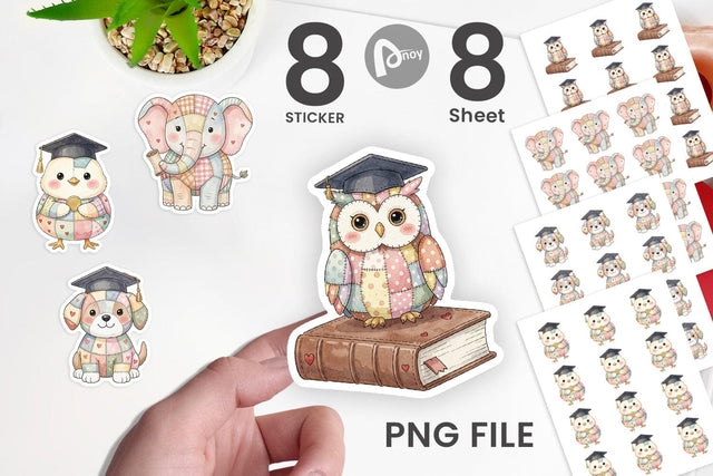 Sticker Innocent Graduation Patchwork Watercolor Sublimation artnoy 
