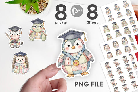 Sticker Innocent Scholarly Success Patchwork Sublimation artnoy 