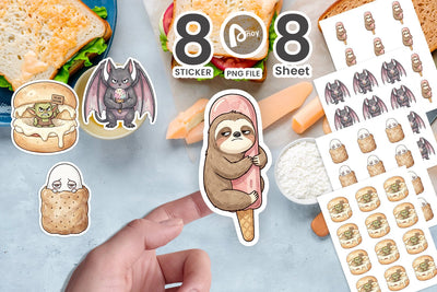 Sticker Introvert Sugar Coma Sweet Watercolor Sublimation artnoy 