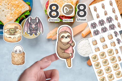 Sticker Introvert Sugar Coma Sweet Watercolor Sublimation artnoy 