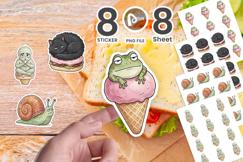 Sticker Introvert Sugar Coma Sweet Watercolor Sublimation artnoy 