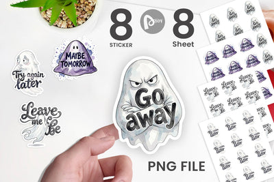 Sticker Introverted Ghost Sarcastic Sublimation artnoy 