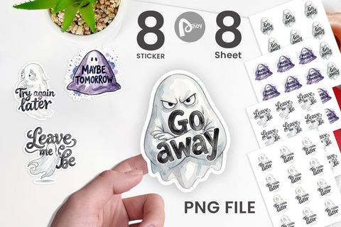 Sticker Introverted Ghost Sarcastic Sublimation artnoy 