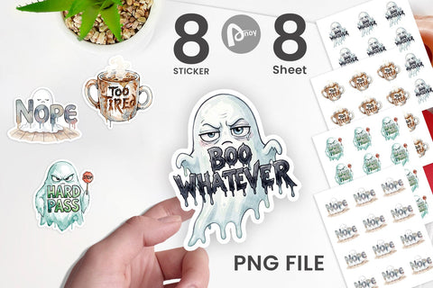 Sticker Introverted Ghost Sarcastic Sublimation artnoy 