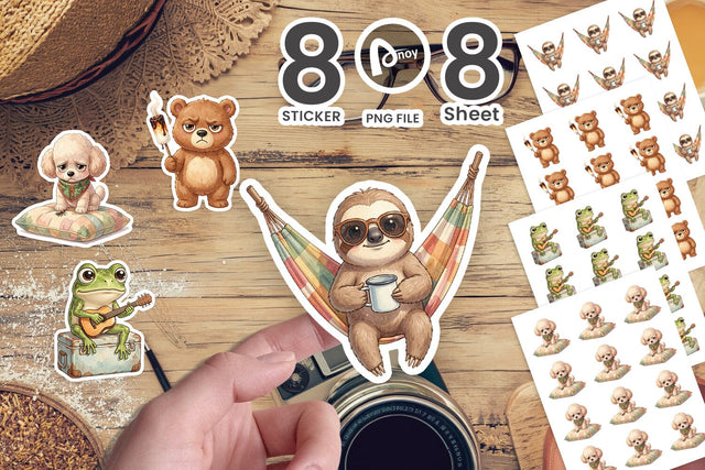 Sticker Introverted Glamping Animal SVG artnoy 