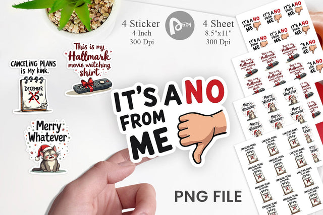 Sticker Introvert's Grumpy Christmas Sublimation artnoy 