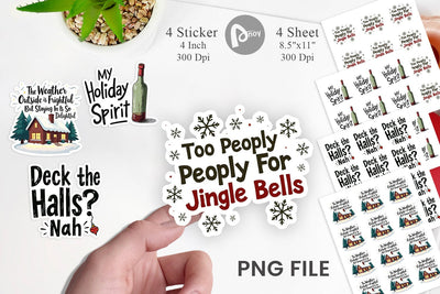 Sticker Introvert's Grumpy Christmas Sublimation artnoy 