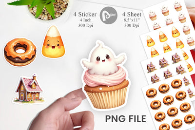 Sticker Kawaii Halloween Sweets Sublimation artnoy 
