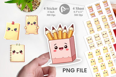 Sticker Kawaii Stationery Sublimation artnoy 