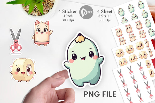 Sticker Kawaii Stationery Sublimation artnoy 