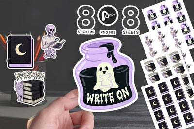 Sticker Lavender Goth Library Academia Art SVG artnoy 