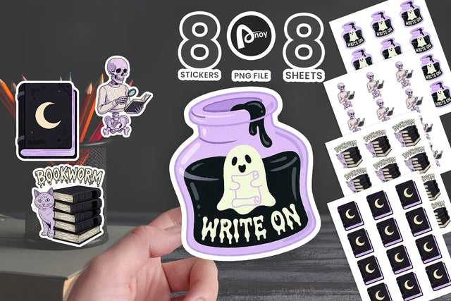 Sticker Lavender Goth Library Academia Art SVG artnoy 