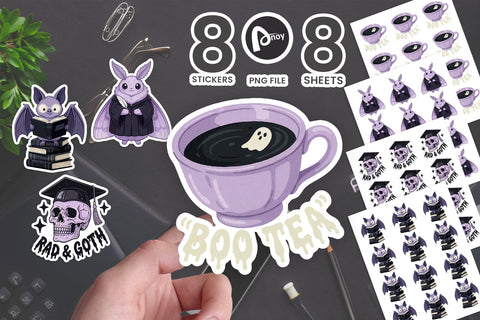 Sticker Lavender Goth Library Academia Art SVG artnoy 