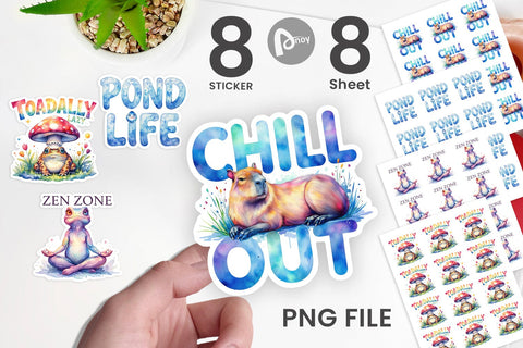 Sticker Lazy Frog Zen Sublimation artnoy 