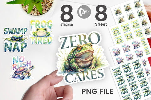Sticker Lazy Frog Zen Sublimation artnoy 