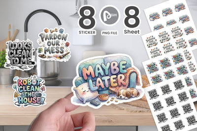 Sticker Lazy Housework Boycott Tantrums Quote Sublimation artnoy 