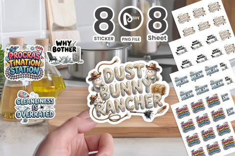 Sticker Lazy Housework Boycott Tantrums Quote Sublimation artnoy 