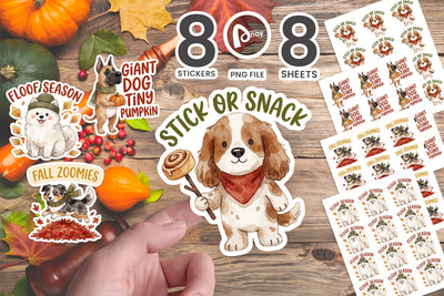 Sticker Leaf Pile Zoomies & Cozy Chaos SVG artnoy 